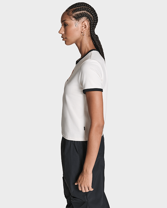 RETRO BOX STAR CROPPED TEE CREAM