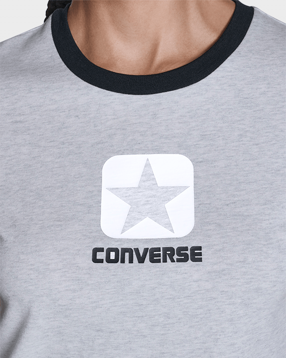 RETRO BOX STAR CROPPED TEE GREY