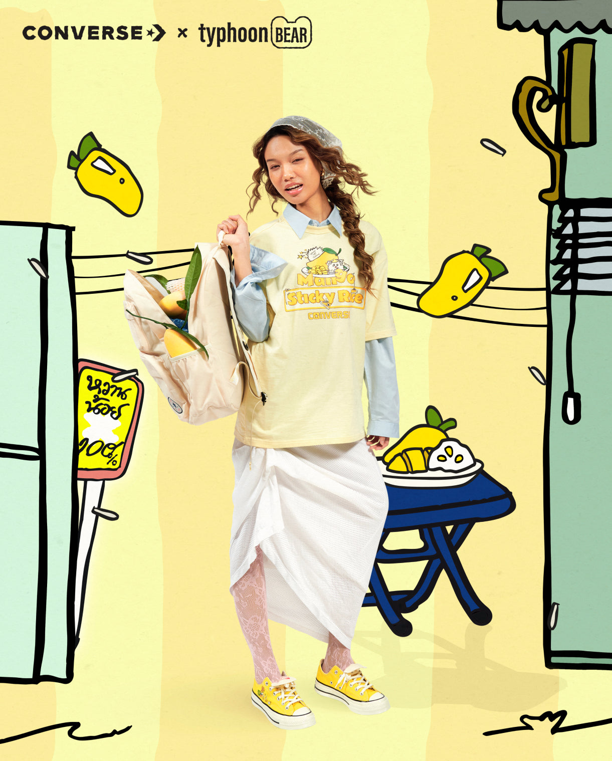 TYPHOON ATE STICKY RICE OS TEE YELLOW UNISEX