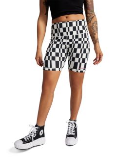 CHECKERED BIKE SHORTS BLACK